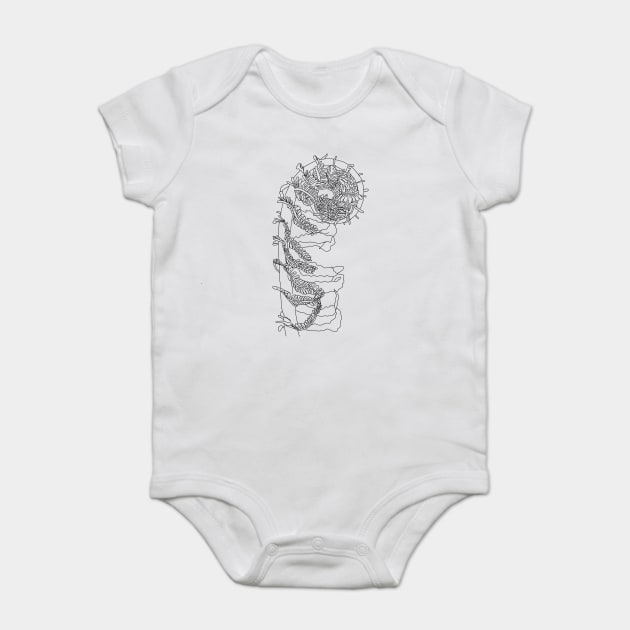 Fiddlehead Fern Illustration Baby Bodysuit by H. R. Sinclair